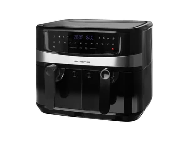 Emerio AF-126672.4, Varmluftsfritös, 9 l, Dubbel, Svart, Röra, Fristående