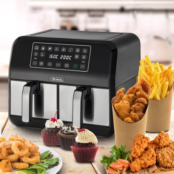 Ariete Air Fryer x 2 skuffer metall