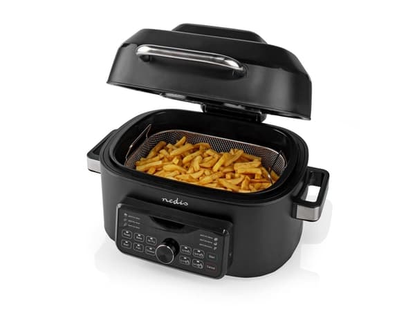 Nedis KAAFG600BK, Varmluftsfritös, 6 l, 120 ° C, 265 ° C, 120 min, Single