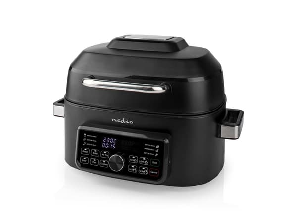 Nedis KAAFG600BK, Varmluftsfritös, 6 l, 120 ° C, 265 ° C, 120 min, Single Svart