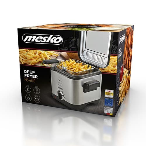Mesko Home MS 4910 frituregryde Enkelt 1,5 L Stand-alone 900 W Frituregryde Sort, satinstål