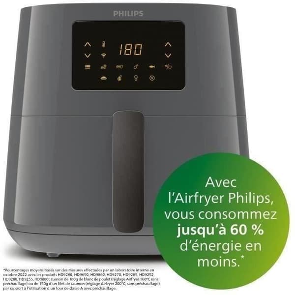 Fritös utan olja PHILIPS - Ansluten Airfryer HD9280/60 - Kapacitet 6,2L - Upp till 5 personer - 7 matlagningsprogram - 2000W