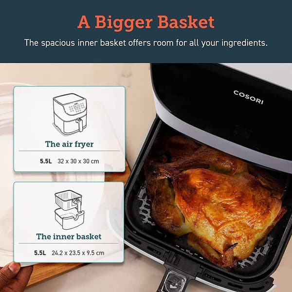 Cosori Air Fryer med 11 programmer, LED-display, 5,5 liter