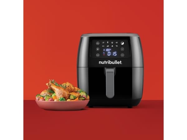 NutriBullet XXL Digital Air Fryer, Varmluftsfrityr, 7 l, Single/enkelt, Sort, Berøringskontroll, Enkeltstående