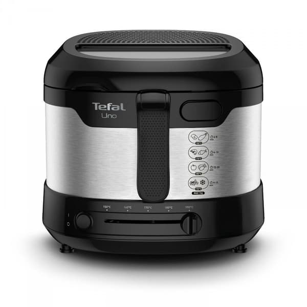 Tefal Uno FF215D rasvakeitin Yksi itsenäinen rasvakeitin Musta, ruostumaton teräs musta, Ruostumaton teräs