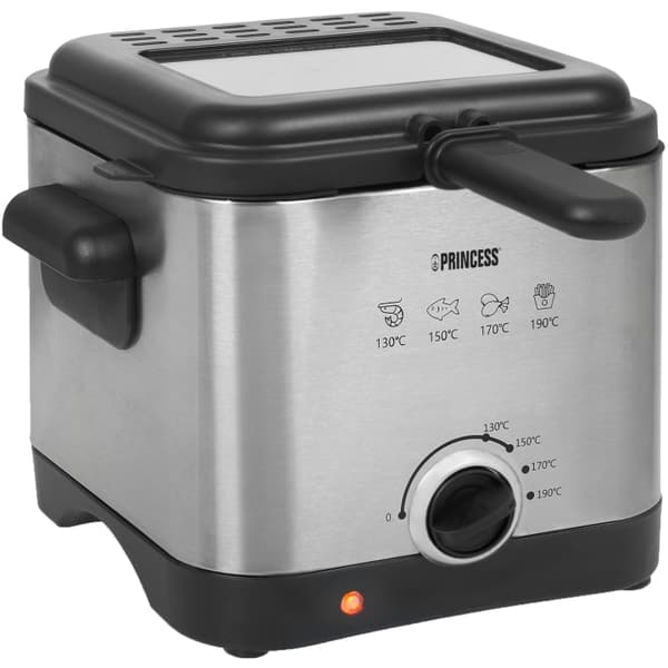 Princess Frityrgryte 1,5l Compact 182612 Høy effekt Sort, Rustfritt stål