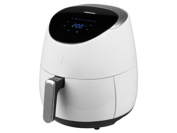 MEDION MD 19279, Varmluftfrityrkoker, 5 L, 0,6 kg, Rapid Air, 80 °C, 200 °C Hvit