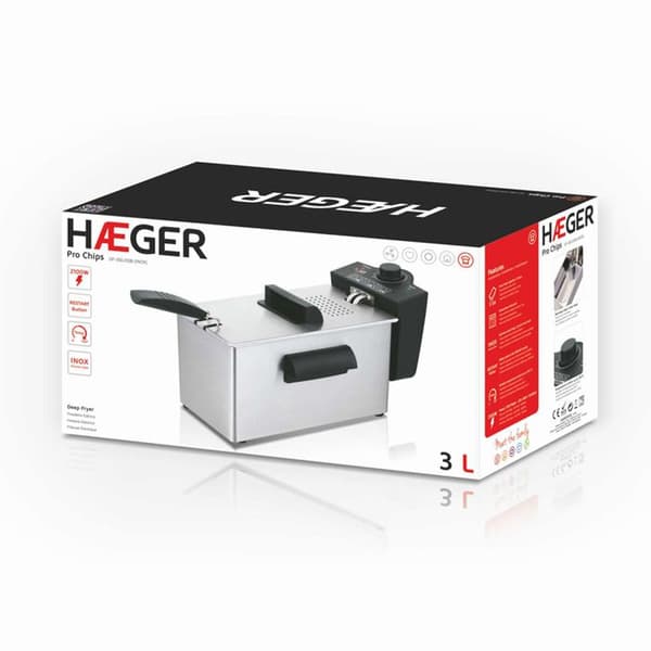 HAEGER Chips & Go elektrisk fritös – 3L emaljerad skål