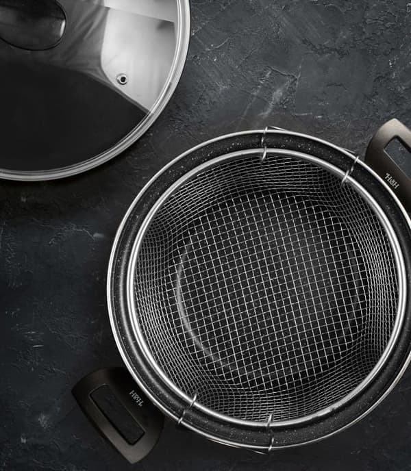 H-h fritös - 9985500 - non-stick kyl, med lock och topp, 26cm