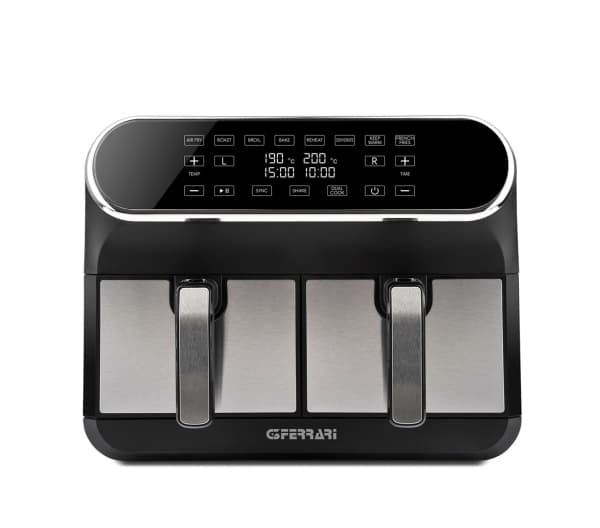 G3 Ferrari G10150, Hot air fryer, 8 L, 1.8 kg, 200 °C, Double, Black, Stainless steel