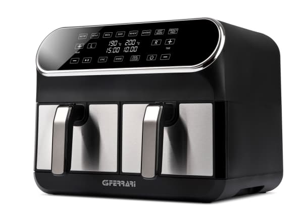 G3 Ferrari G10150, Hot air fryer, 8 L, 1.8 kg, 200 °C, Double, Black, Stainless steel