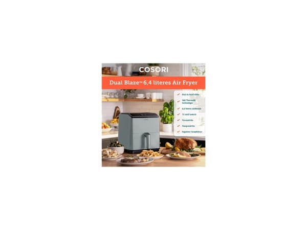 Cosori Dual Blaze CAF-P583S-AEUR Airfryer 1.7kW ljusgrå