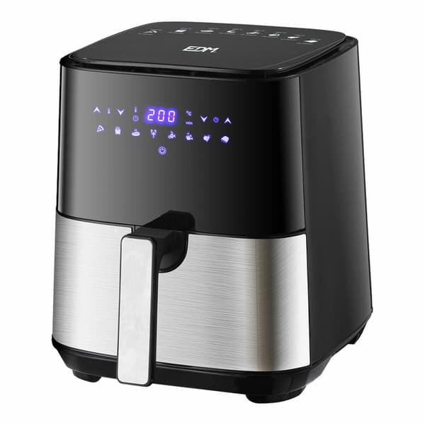 Luftfritös EDM 07790 1450 W 5 L LED-skärm Svart, Rostfritt stål