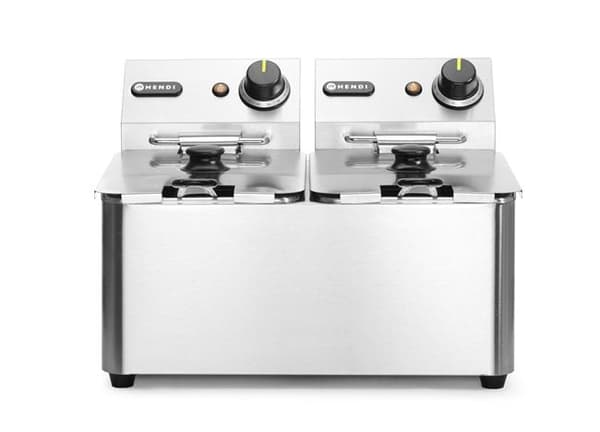 Fritös 2×4 l, HENDI, Kitchen Line, 8L, 230V/6000W, 470x380x(H)315mm Grundvariant Silver