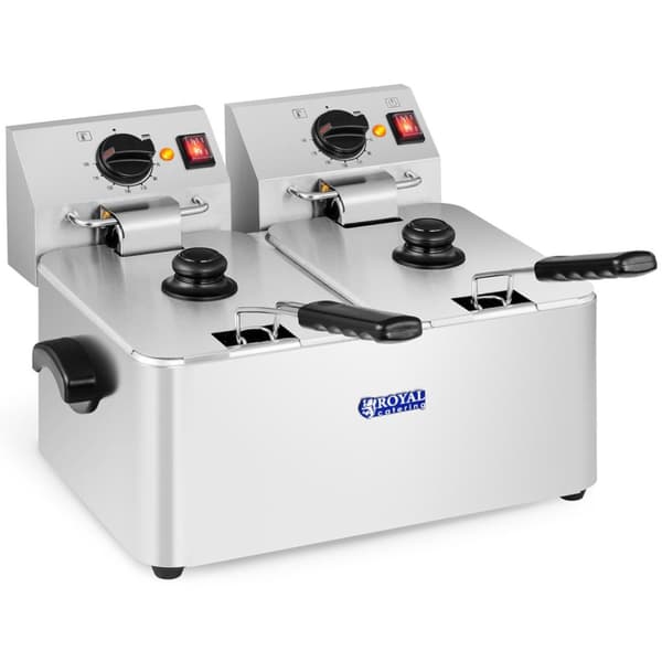 Dobbelt elektrisk frituregryde med termostat EGO 2x4L