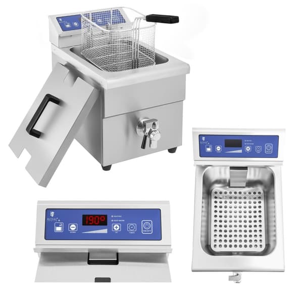 Induktionsfrituregryde med hane 230V Royal Catering 10L
