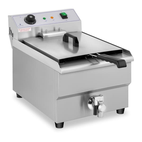 Elektrisk cateringfrituregryde med vandhane 230 V 3500W 16 L