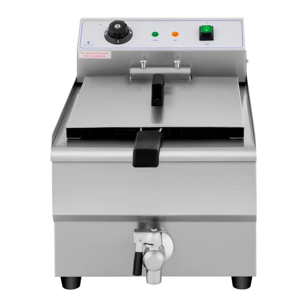 Elektrisk cateringfrituregryde med vandhane 230 V 3500W 16 L