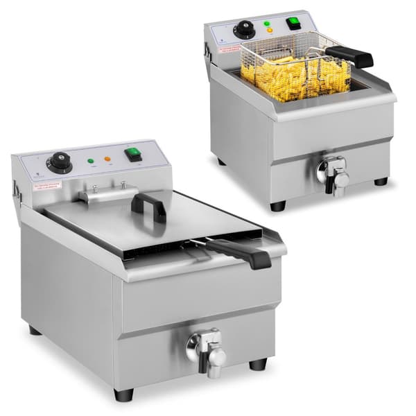Elektrisk cateringfrituregryde med vandhane 230 V 3500W 16 L