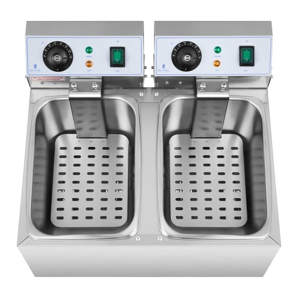 El-catering dobbeltfrituregryde 230 V 2 x 3200W 2 x 8 L
