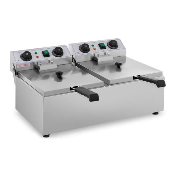 Elektrisk cateringfriture TIMER 230 V 2 x 3200W 2 x 10 L