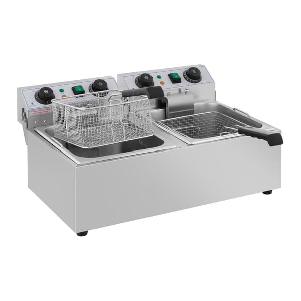 Elektrisk cateringfriture TIMER 230 V 2 x 3200W 2 x 10 L