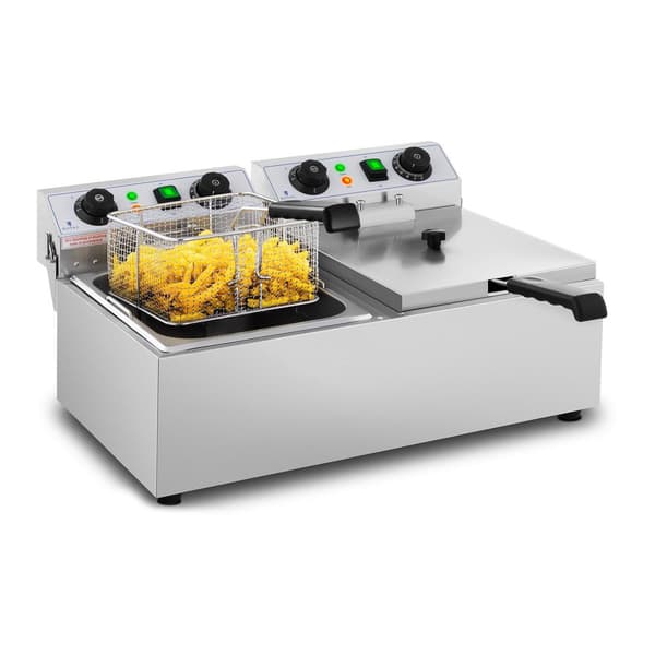 Elektrisk cateringfriture TIMER 230 V 2 x 3200W 2 x 10 L