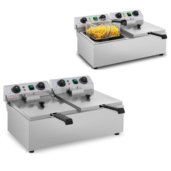 Elektrisk cateringfriture TIMER 230 V 2 x 3200W 2 x 10 L