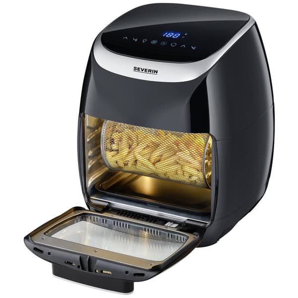 Severin FR 2446 Fritös 11 l 2000 W Varmluftsfunktion, Överhettningsskydd Svart/Silver