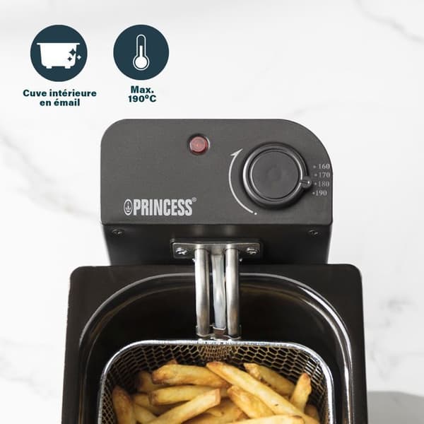 Princess 182727 Fritös - 4 portioner - 2000 W - 3 liter - Svart