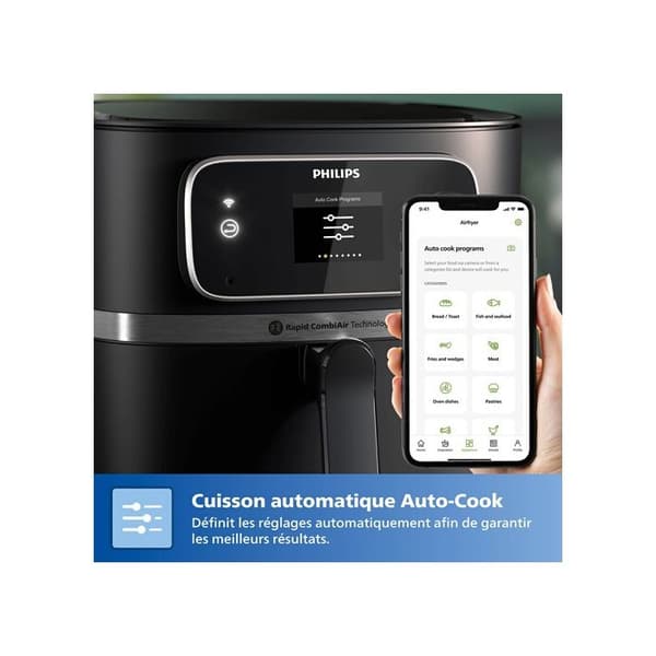 Fritös - Philips - 7000 Series Airfryer Combi XXL - 8,3L - Ansluten - Vit/Svart