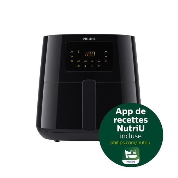 PHILIPS HD9270/90 - Airfryer XL - Oljefri fritös - 1,2 kg - Rapid Air-teknik - Digitalt gränssnitt - 7 förinställningar - Svart