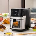 Miniatyrbillede 1 af 11: Varmluftsfrituregryde InnovaGoods Fryinn View 6500 Sort 1700 W 6,5 L Rustfrit stål
