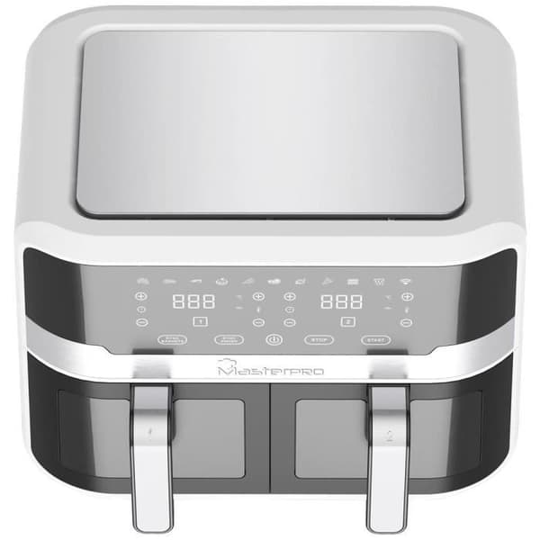 MasterPRO Rocket Duo 2400W varmluftsfritös med display, svart indikatorlampa, silver