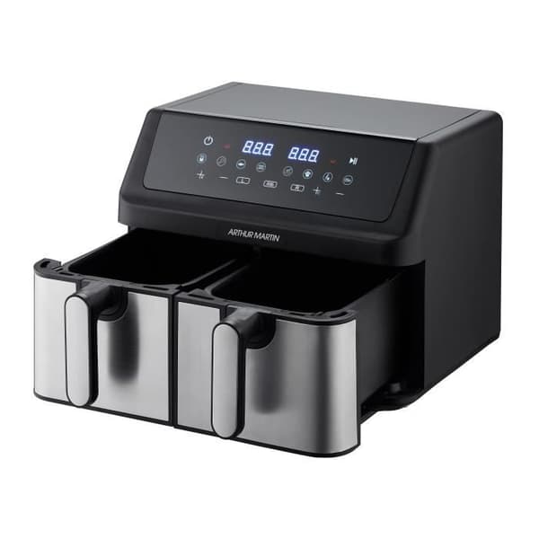 Oljefri fritös - ARTHUR MARTIN - Airfryer - 2 tankar på 4,5L - 2000W - 8 program