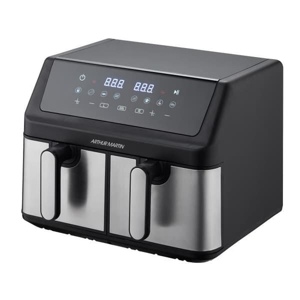 Oljefri fritös - ARTHUR MARTIN - Airfryer - 2 tankar på 4,5L - 2000W - 8 program