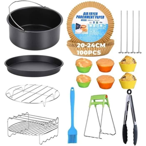 Air fryer tillbehör, XL, 8 tum, Air fryer tillbehör, air fryer tillbehör För 4,2-6,5L, XXL air frye