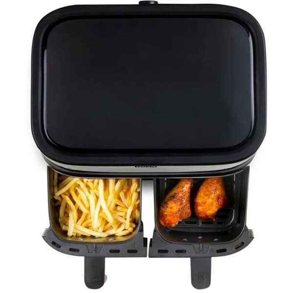 DOMO varmluftsfritös - DO537FR - 2 x 4 L - 85° till 200° - 8 automatiska program