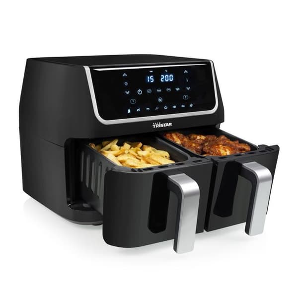 Tristar FR-6970 fritös - 1800 W timerfunktion - Non-stick beläggning - Med svart skärm Svart, Silver