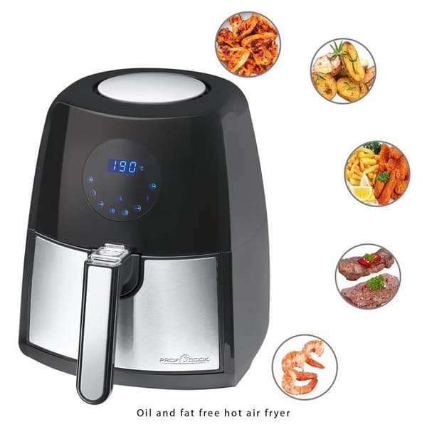 ProfiCook PC-FR 1147 H varmluftsfritös - 2,5 L - Svart - Rostfritt stål - 1500 W - Variabel temperatur