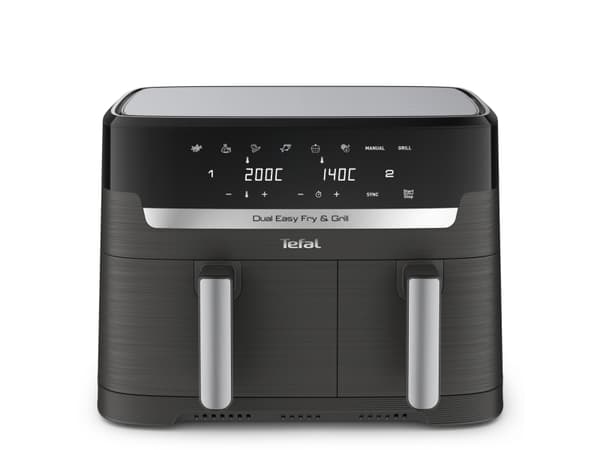 Tefal Dual Easy Fry & Grill EY905B, kuumailmagrilli, 8,3 L, Kiina, tupla, harmaa, kosketus