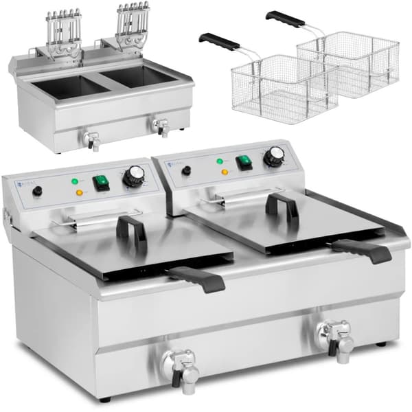 Kaksikammioinen rasvakeitin 2 x 16 l 6000 W