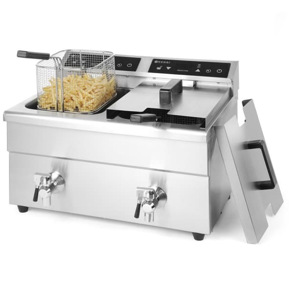 Dobbelt induktionsfrituregryde med hane KITCHEN LINE 2x 8 L Hendi 215029