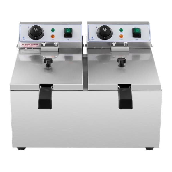 El-catering dobbeltfrituregryde 230 V 2 x 3200W 2 x 8 L