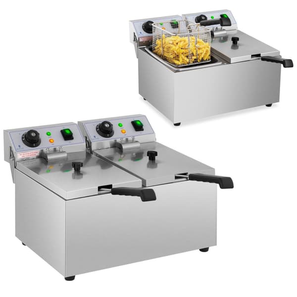 El-catering dobbeltfrituregryde 230 V 2 x 3200W 2 x 8 L