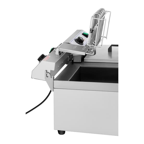 Elektrisk catering dobbeltfriture med vandhane 230 V 2 x 3000W 2 x 10 L