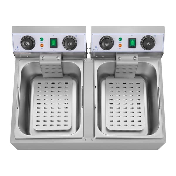 Elektrisk cateringfriture TIMER 230 V 2 x 3200W 2 x 10 L
