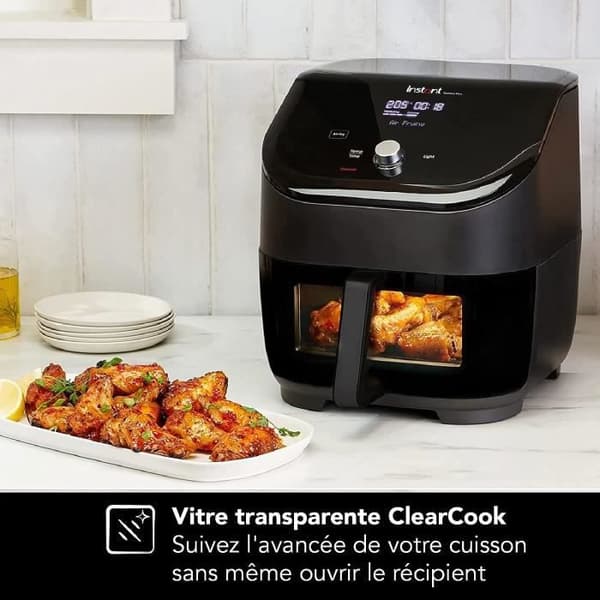 Instant Pot Vortex Plus 1700w, 6 i 1 oljefri fritös med transparent glas - Air Fryer, stek, bakverk, grillfunktioner