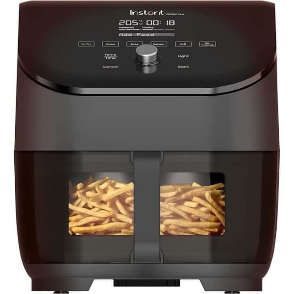 Instant Pot Vortex Plus 1700w, 6 i 1 oljefri fritös med transparent glas - Air Fryer, stek, bakverk, grillfunktioner Svart