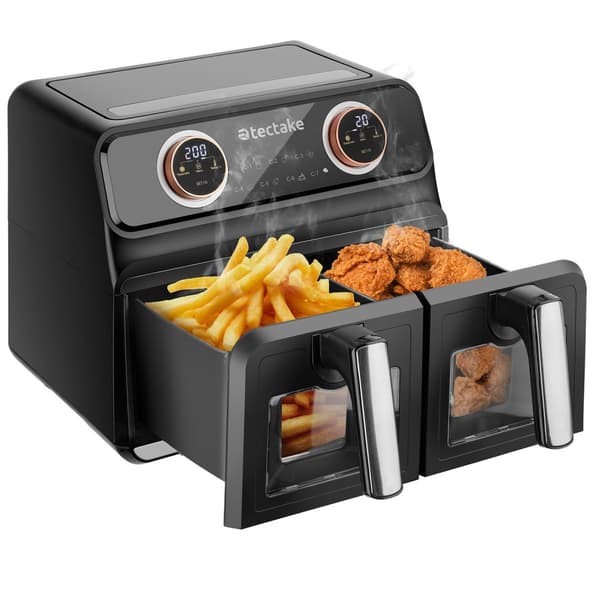 Airfryer Samurai, 2 rum, 7 programmer, 2400W - sort